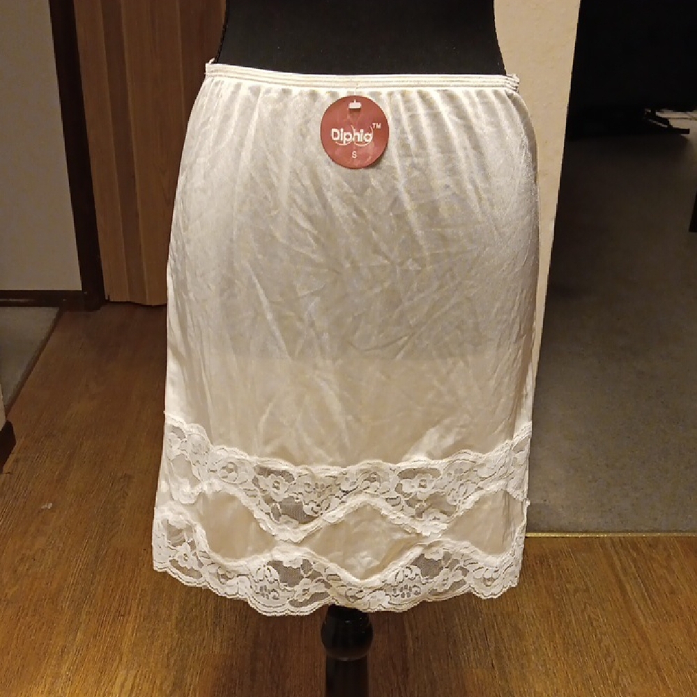 White Floral Lace Half Slip